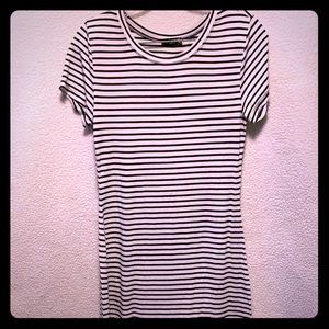Popular basics blue and white striped dress